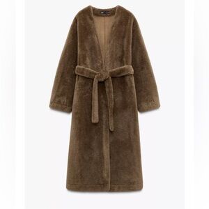 Zara Faux Fur Long Coat